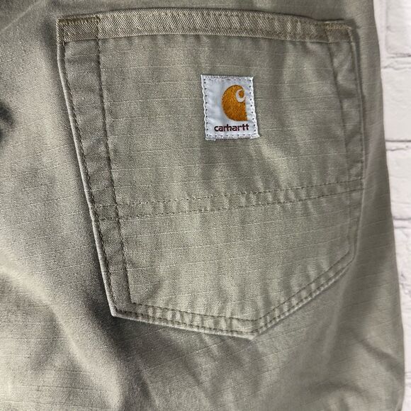 Carhartt Double Knee Cargo Pants Mens 40x32 Brown Ripstop B342 DES - Picture 5 of 9